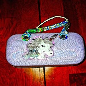 Sequined Unicorn Kids Hard Sunglasses Case. Like New Condition!!